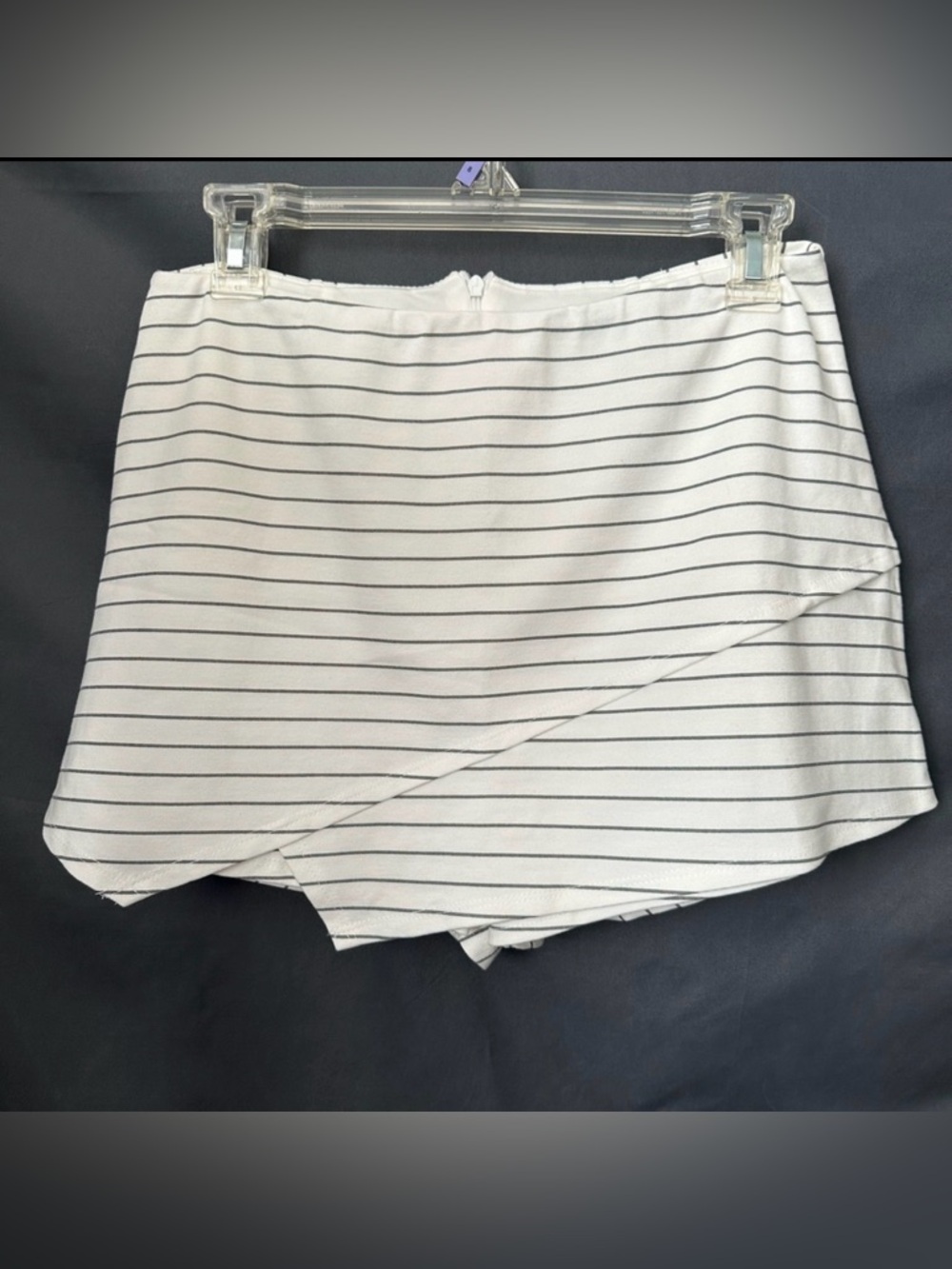 Lulu's Groove Queen Black White Striped High Waisted Mini Skort Size: Large NWOT